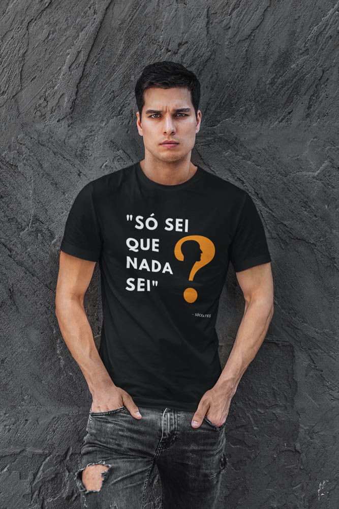 Camisa Masculina Só Sei Que Nada Sei Preta